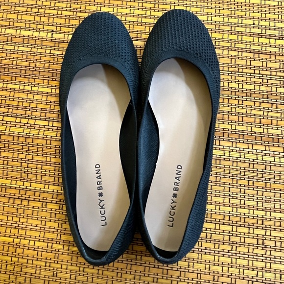 LUCKY BRAND. Ballet Flats. LP-ERIN. Black Knit. 8 1/2 M. VGUC. - Picture 2 of 6